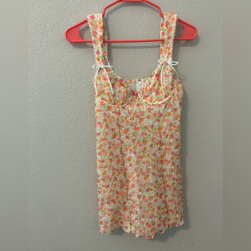 For love and Lemons Floral sleepwear Dress with Bow Accents lingerie pj